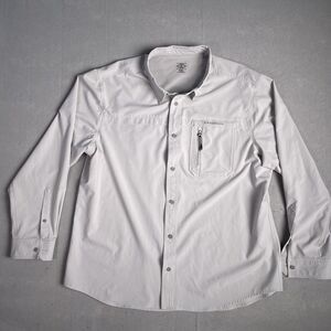 GH Bass‎ for Hard Service Lightweight Outdoor Button Front Shirt Men Gray XXL